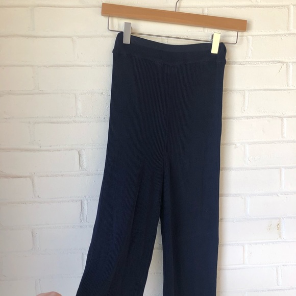 Suzanne Rae Rib Knit Pants in Navy - Picture 2 of 4